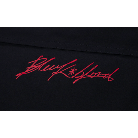 『BLACKBLOND』 　ロゴパッチショートダックダウンジャケット (Black)