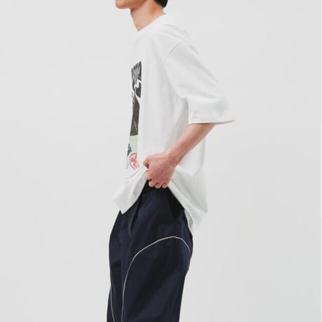 『HIFIFNK』  アングルデジタルプリントTシャツ (White、Charcoal)