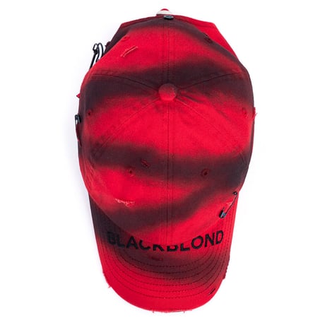 『BLACKBLOND』   Ripped Sprayed Custom Covered Logo Cap (Black,Blue,Red,White)
