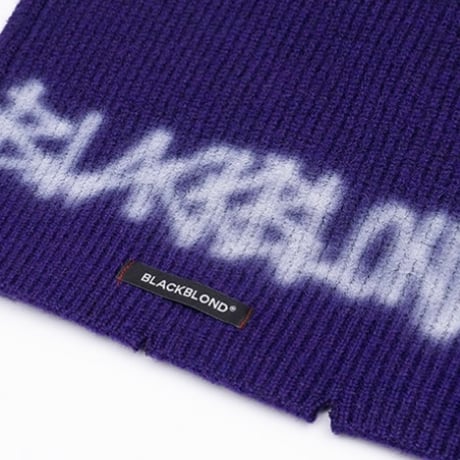 『BLACKBLOND』　hand-stitched logo ripped sweater (Purple)