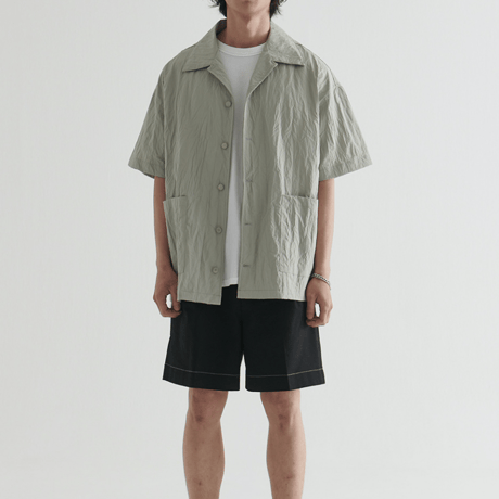 『 BY:L 』    ナイロンクリンクルオーバーシャツ (Grey)