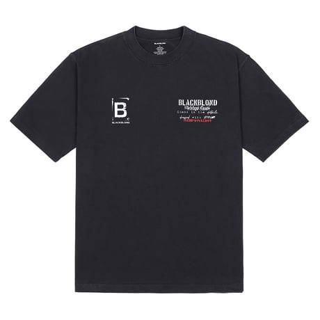 『BLACKBLOND』  Vintage Clash Pigment T-Shirt (Vintage Black)