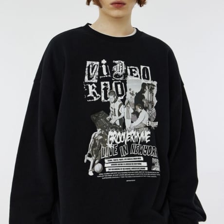 『GROOVE RHYME』 video kid live in NY sweatshirt (Black)
