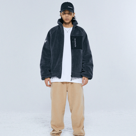 『Code:graphy』 　ヘビーボアフリースジャケット (Charcoal)