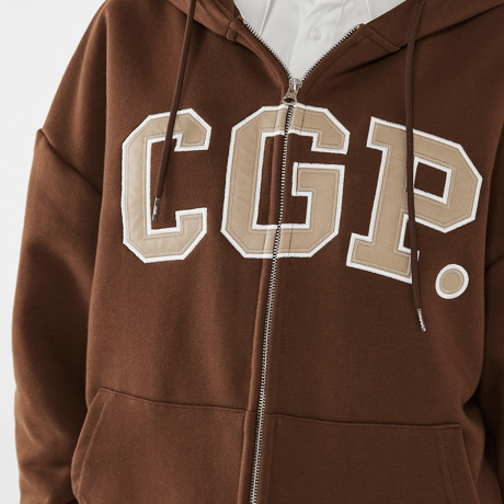 『Code:graphy』 　アーチロゴジップアップパーカー (Brown)