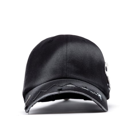 『BLACKBLOND』  ゴーストスローガンパッチロゴキャップ (Black)
