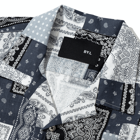 『 BY:L 』    ペイズリーリネンシャツ (Black)