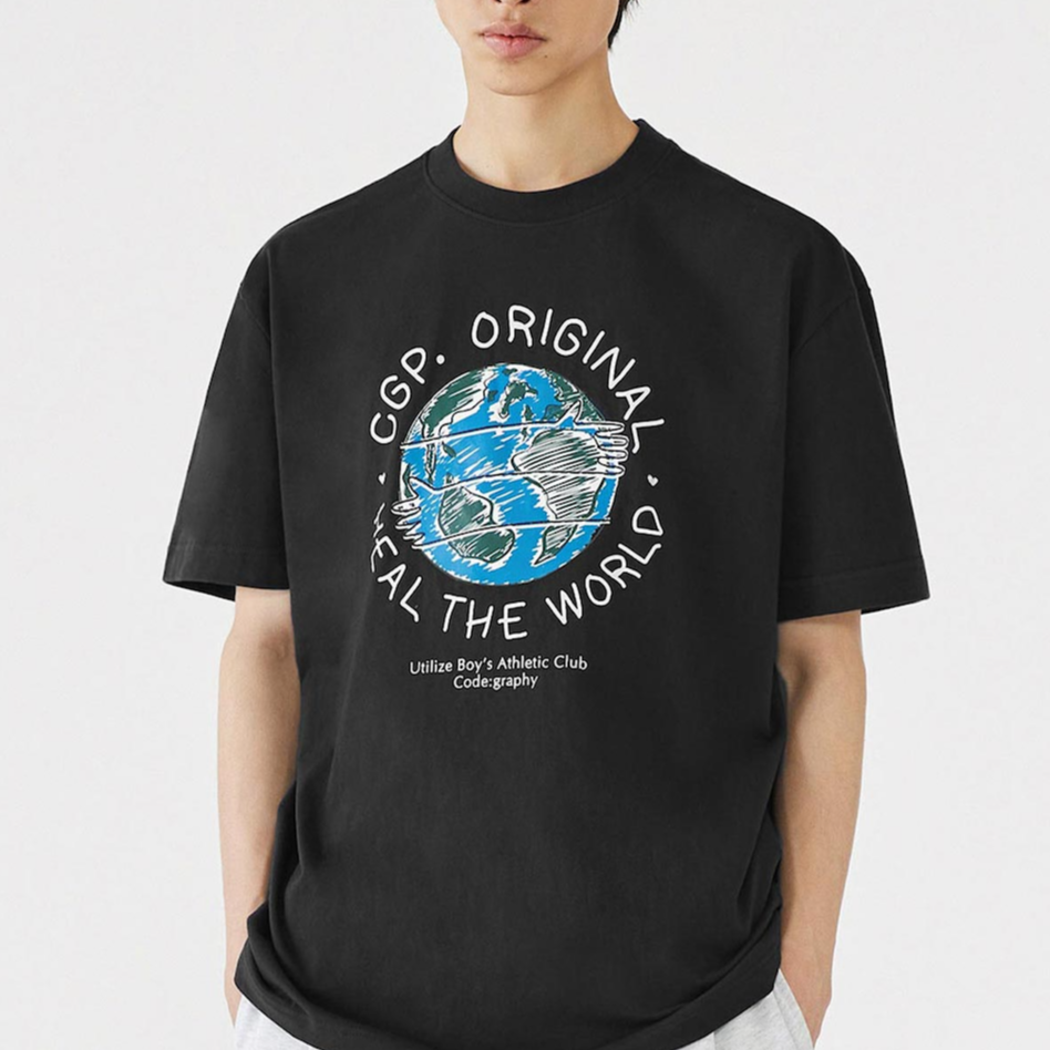 Code:graphy』 グリーンアースロゴ Tシャツ (Black) | 6LJStore