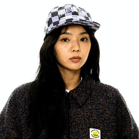『FREAKISH BUILDING』 FS CHECKERBOARD FLAT CAP (Lilac)