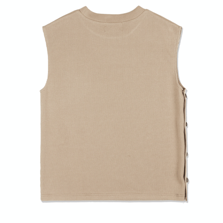 【再入荷10日予定】『 BY:L 』 　ラウンドオープンベスト  (Beige)
