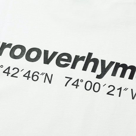 『grooverhyme』 　NYC ロケーションロングスリーブ Tシャツ (White)