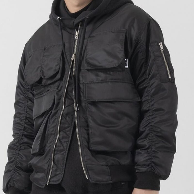 BY:L 』 マルチポケットオーバーサイズMA-1 (Black) | 6LJStore BY:L 』 マルチポケットオーバーサイズMA-1 (Black) | 6LJStore
