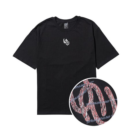 『CORUNU』  ブロークンロゴショートスリーブ Tシャツ (Black)