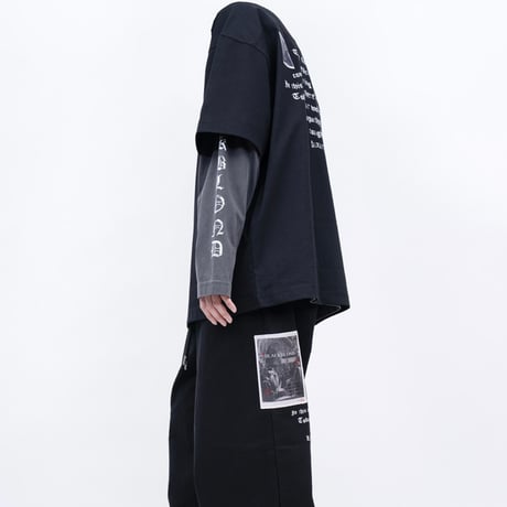 『BLACKBLOND』　crushed faith pigment t-shirt (Black)