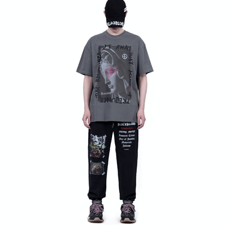 『BLACKBLOND』　Maria ピグメントTシャツ (Gray)