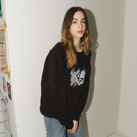 『BLOW』  スコッチペインティングスウェットシャツ (Black)