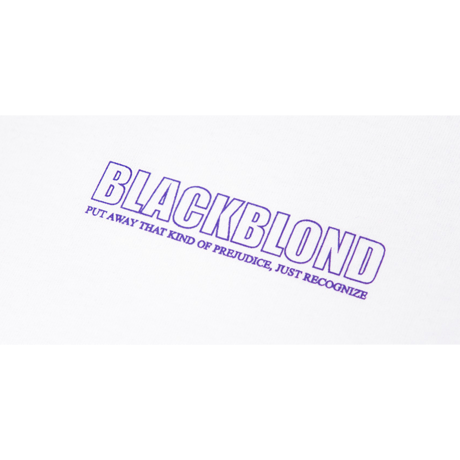 『BLACKBLOND』 オリジナルボーダーロゴショートスリーブTシャツ (White)