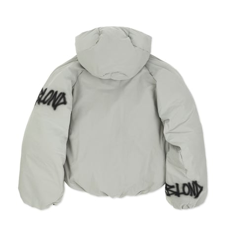 『BLACKBLOND』　Graffiti Logo Hidden Cuff Puffer Jacket  (Sage Grey)