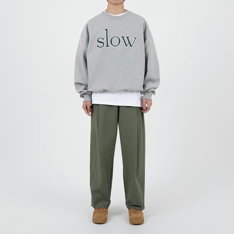 『SLOW RECORD HOUSE』　SLOW パッチスウェットシャツ (Grey)