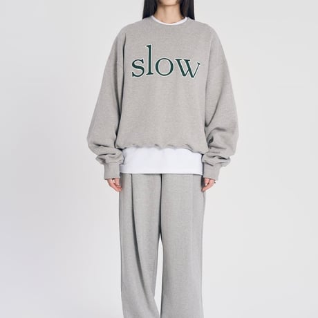 『SLOW RECORD HOUSE』　SLOW パッチスウェットシャツ (Grey)