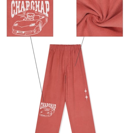 『CHAP CHAP』 　レーシングベアコーデュロイパンツ (Chorale Pink)