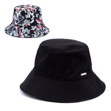 『BLACKBLOND』 　イノセントリバーシブルプレートバケットハット (Black)