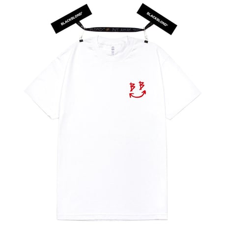 『BLACKBLOND』　スマイルロゴショートスリーブ Tシャツ (White)