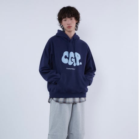 『Code:graphy』 　JELLY ロゴオーバーフィットパーカー (Dark Navy