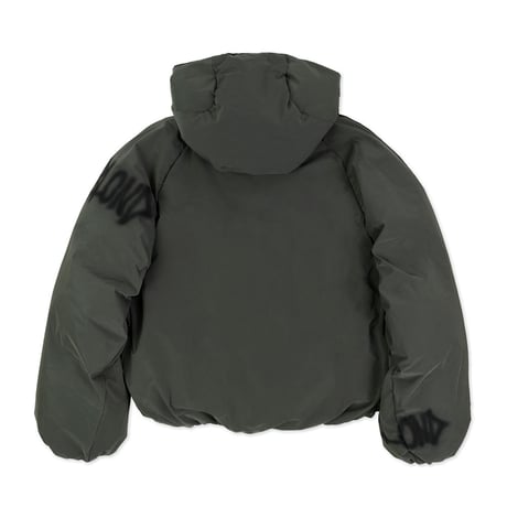 『BLACKBLOND』　Graffiti Logo Hidden Cuff Puffer Jacket  (Khaki)