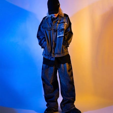 『BLACKBLOND』 　no sympathy denim jacket (Dark Grey)