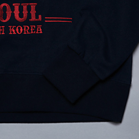 『LOUPS BLANCS』Embroidery SEOUL Hoodie (Black)