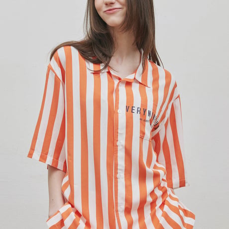 『Verynineflux』 ベリーショートスリーブシャツ (Orange)