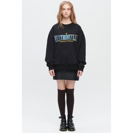 『Verynineflux』   ユニバーシティースウェット (Black)