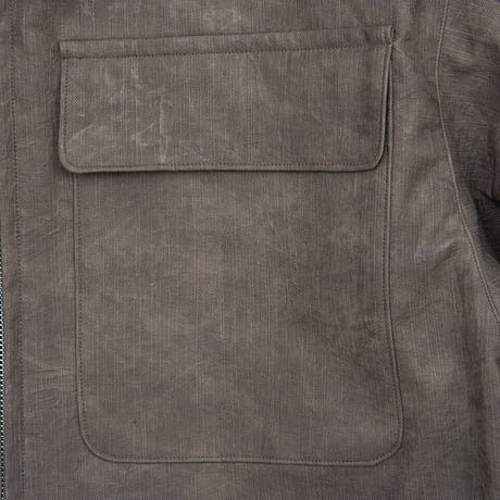 『HIFIFNK』  リンクルレザーオーバーサイズジャケット (Ash Beige)