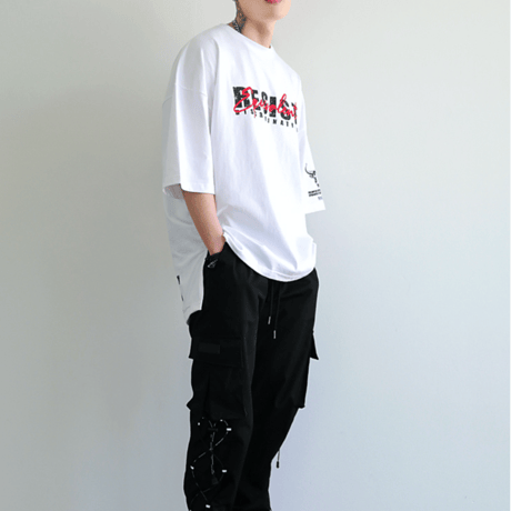 『BAUST』  シグネチャーロゴスカルショートスリーブ Tシャツ (White)
