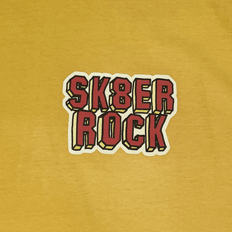 『SK8ER ROCK』 　3D ロゴ半袖 Tシャツ (Yellow)