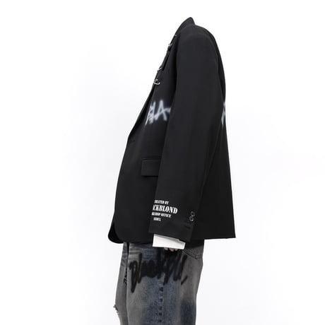 『BLACKBLOND』　graffiti logo plercing blazer (Black)