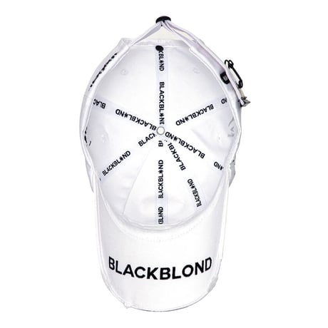 『BLACKBLOND』  ripped custom persona graffiti logo cap (White)