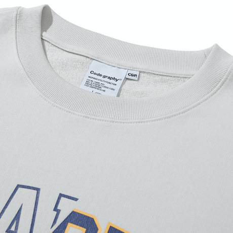 『Code:graphy』 　ハーフアウトラインロゴスウェット (Light Grey)