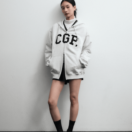 『Code:graphy』 　arch logo hoodie zip-up (Light Grey)