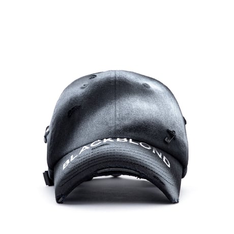 『BLACKBLOND』   Ripped Sprayed Custom Covered Logo Cap (Black,Blue,Red,White)