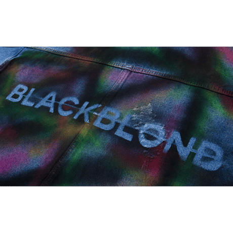 『BLACKBLOND』 　スプレーカスタムデニムジャケット (Blue)