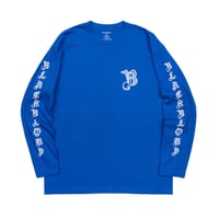 『BLACKBLOND』　sketch logo long t-shirt (Blue)
