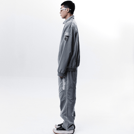 『CHAP CHAP』 　トルネードロゴナイロンパンツ (Blue Grey)