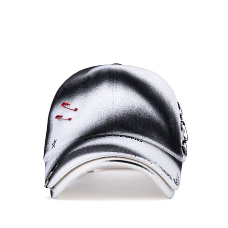 『BLACKBLOND』  theast sprayed custom double visor cap (White)