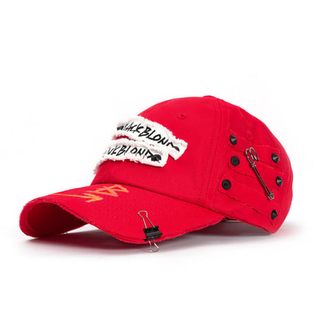 『BLACKBLOND』  ビッグスマイルパッチロゴキャップ (Red)