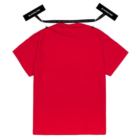 『BLACKBLOND』  オリジナルセンターロゴショーツスリーブ Tシャツ (Red)