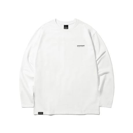 『grooverhyme』 　NYC ロケーションロングスリーブ Tシャツ (White)