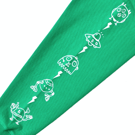 『FREAKISH BUILDING』 エイリアンフレンドポケットロングスリーブ Tシャツ (Green)