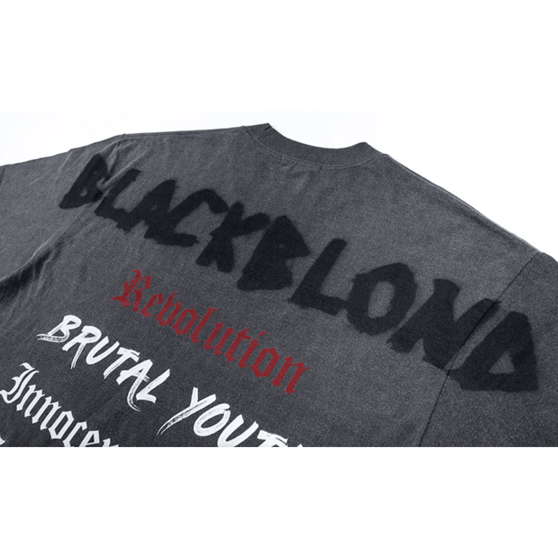 BLACKBLOND』 ヒストリーピグメント Tシャツ (Charcoal) | 6LJStore